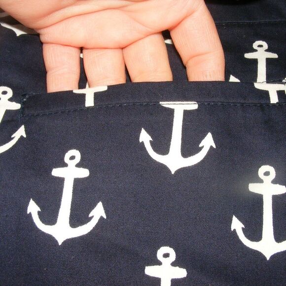 HATLEY Skirt, 8, Blue, White Anchors, Front Zipper, Back pockets, Lined - Picture 5 of 12